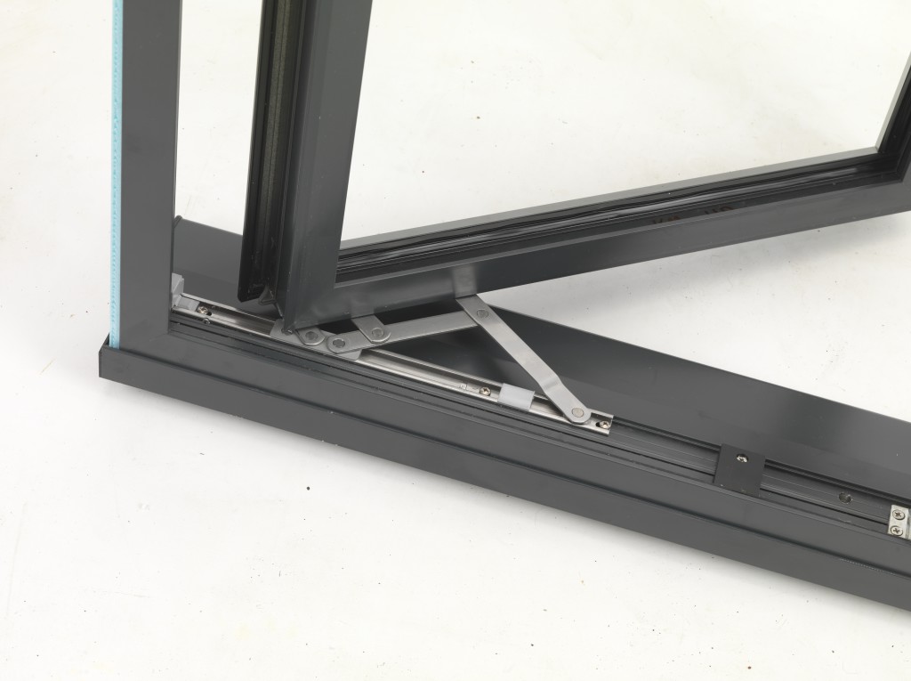 Aluminium window hinge and mechanism