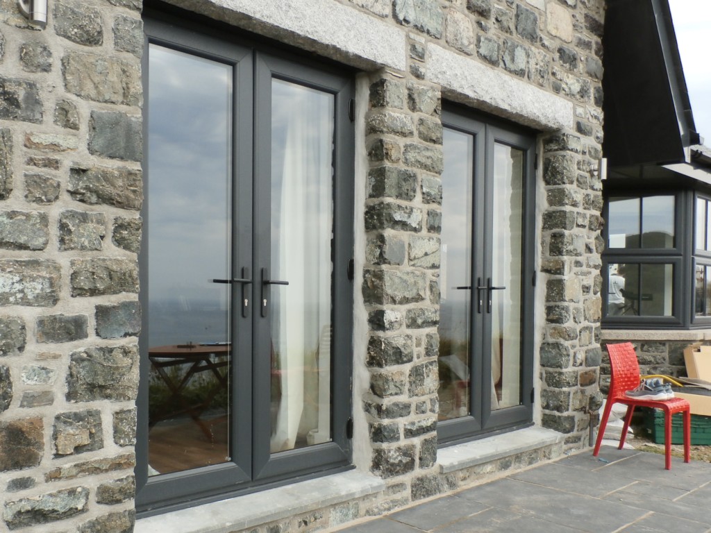 Upvc door cornwall Anthracite grey upvc door