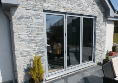 Slate grey external bi fold door Truro